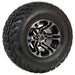 10" Terminator Black/Machined Aluminum Golf Cart Wheels and 22x11-10 All Terrain Off Road Golf Cart Tires Combo - Set of 4 - GOLFCARTSTUFF.COM™