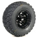 10" Terminator Gloss Black Aluminum Golf Cart Wheels and 20x10-10 WANDA DOT All Terrain Off-Road Golf Cart Tires Combo - Set of 4 - GOLFCARTSTUFF.COM™