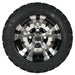 10" Vampire Black/Machined Aluminum Golf Cart Wheels and 18" All Terrain Off-Road Golf Cart Tires Combo - Set of 4 - 18" Tall (Fits all Carts!) - GOLFCARTSTUFF.COM™