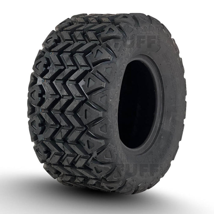 10" Vampire Gloss Black Aluminum Golf Cart Wheels and 22x11-10 DOT All Terrain Tires Combo - Set of 4 - GOLFCARTSTUFF.COM™