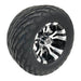 10" Vampire SS Wheels in Black and Machined Aluminum Finish and 20" Arisun Lightning Tires Combo- Set of 4 - GOLFCARTSTUFF.COM™