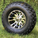 10" Venom Black/Machined Aluminum Golf Cart Wheels and 22x11-10 Backlash All Terrain Off Road Golf Cart Tires Combo - Set of 4 - GOLFCARTSTUFF.COM™