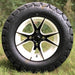 12" Apollo White/Black Aluminum Golf Cart Wheels and 22x10-12 GTW Timberwolf DOT All Terrain Golf Cart Tires - Set of 4 - GOLFCARTSTUFF.COM™