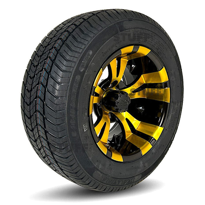 12" Vampire Golf Cart Wheels GCS™ Colorway and 20" Tall Golf Cart Tires Combo - Set of 4 (Choose your tire!)