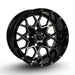 12" Matrix Black/Machined Aluminum Golf Cart Wheels - 12"x7" ET-25 Offset - GOLFCARTSTUFF.COM™