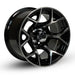 12" Rally Black/Machined Golf Cart Wheels - 12"x7" ET-25 Offset - GOLFCARTSTUFF.COM™