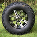 12" Tempest Black/Machined Aluminum Golf Cart Wheels and 23" DOT Approved All-Terrain Tires Combo- Set of 4 - GOLFCARTSTUFF.COM™