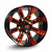 12" Tempest Citrus Orange/Black GCS™ Colorway Aluminum Golf Cart Wheels - 12"x7" ET-25 Offset - GOLFCARTSTUFF.COM™
