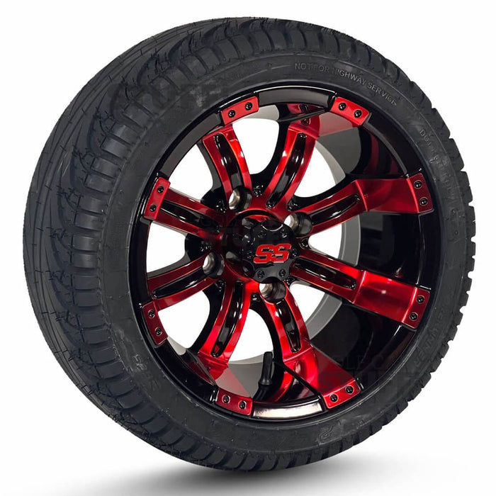 12" Tempest GCS™ Colorway Golf Cart Wheels and 215/35-12 Low-Profile DOT Street & Turf Tires Combo - Set of 4 (Choose your tire!) - GOLFCARTSTUFF.COM™