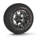 12" Vampire Chrome Golf Cart Wheels and DOT Approved Street Turf Tires Combo - Set of 4 - GOLFCARTSTUFF.COM™