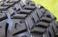 12" Vampire Gloss Black Aluminum Golf Cart Wheels and 20x10-12 All Terrain Off Road Golf Cart Tires - Set of 4 (Select your tire!) - GOLFCARTSTUFF.COM™