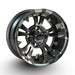 12" Vampire Gunmetal Machined Wheels and WANDA GFX 23x10-12 (23" tall) DOT Street Tires - Set of 4 - GOLFCARTSTUFF.COM™