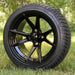 14" Apollo Gloss Black Aluminum Golf Cart Wheels and 205/30-14 Low-Profile DOT Street & Turf Tires Combo - Set of 4 (Select your tire!) - GOLFCARTSTUFF.COM™
