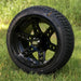 14" Dominator Aluminum SS Wheels in Matte Black Finish and 205/30-14 Low-Profile Arisun Cruze Turf Tires Combo - Set of 4 - GOLFCARTSTUFF.COM™