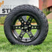 14" Dominator SS Wheels in Matte Black Finish and 23" Arisun Lightning Tires Combo- Set of 4 - GOLFCARTSTUFF.COM™