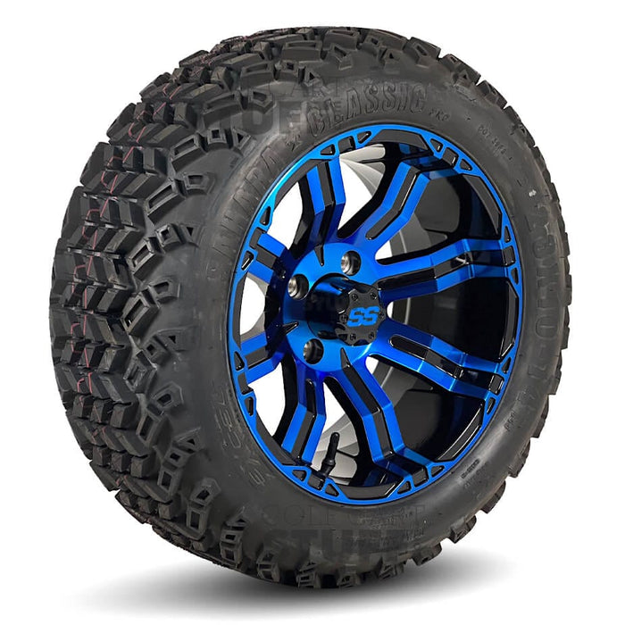 14" Caliber GCS™ Colorway Golf Cart Wheels and 23" Tall Golf Cart Tires Combo - Set of 4 (Choose your tire!)