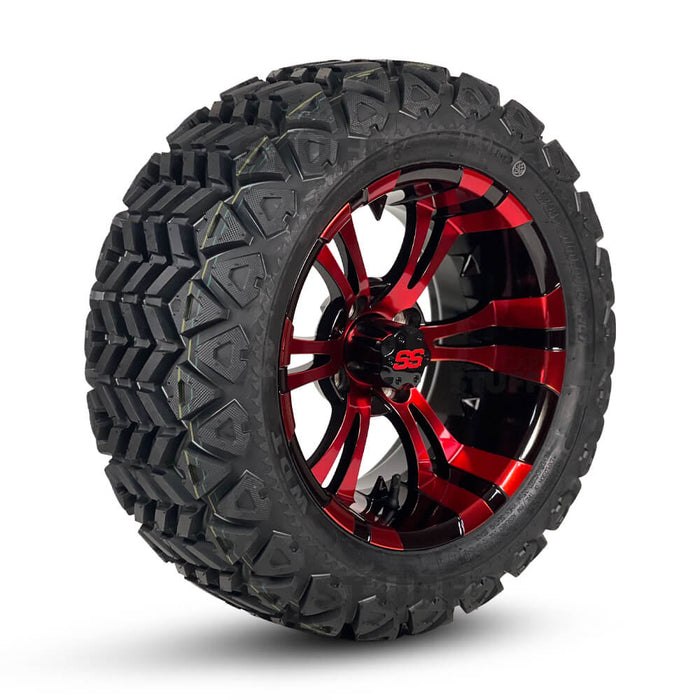 GCS™ Colorway 14" Vampire Golf Cart Wheels and 23" Tall Golf Cart Tires Combo - Set of 4 (Choose your tire!)