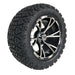 14" Ranger Black/Machined Aluminum Golf Cart Wheels and 23" DOT All-Terrain Off-Road Tires Combo- Set of 4 - GOLFCARTSTUFF.COM™