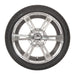 14" Stallion Aluminum SS Wheels in Gunmetal and Machined Aluminum Finish and 205/30-14 Low-Profile Arisun Cruze Turf Tires Combo - Set of 4 - GOLFCARTSTUFF.COM™