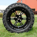 14" Stallion Gloss Black Wheels and 23x10-14 DOT All Terrain Tires Combo- Set of 4 - GOLFCARTSTUFF.COM™