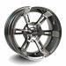 14" Stallion Gunmetal/Machined Golf Cart Wheels - 14"x7" ET-25 Offset - GOLFCARTSTUFF.COM™