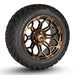 14" Stryker Matte Black/Radiant Bronze Golf Cart Wheels and 23" All Terrain/Off Road Tires Combo- Set of 4 - GOLFCARTSTUFF.COM™