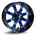 14" Tempest Electric Blue/Black GCS™ Colorway Golf Cart Wheels - 14"x7" ET-15 Offset - GOLFCARTSTUFF.COM™