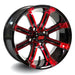 14" Tempest Ruby Red/Black GCS™ Colorway Golf Cart Wheels - 14"x7" ET-15 Offset - GOLFCARTSTUFF.COM™
