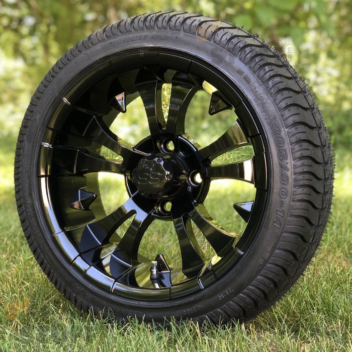 https://golfcartstuff.com/cdn/shop/products/14-vampire-gloss-black-aluminum-golf-cart-wheels-and-20530-14-low-profile-dot-street-turf-tires-combo-set-of-4-select-your-tire-652215_700x700.progressive.jpg?v=1689170319