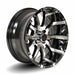 15" AR818 Super Gloss Black & Machined Golf Cart Wheels - 15"x7" ET-25 Offset - GOLFCARTSTUFF.COM™