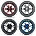 GTW Spyder golf cart 15" wheels available in different finishes and mounted on 215/40-15 GTW Fusion GTR steel belted radial golf cart tires.