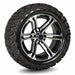 15" Terminator Black/Machined Golf Cart Wheels and 23" Tall All Terrain / Off Road Tires Combo - Set of 4 (Choose your tire!) - GOLFCARTSTUFF.COM™