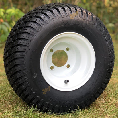 18x8.5-8 Turf All Terrain Tires and 8" OEM Steel Golf Cart Wheels Combo - Set of 4 (Fits all carts!) - GOLFCARTSTUFF.COM™