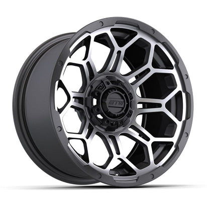 GTW matte gunmetal 14" Bravo golf cart wheel only.