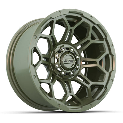 GTW Matte Recon Green 14x7 golf cart wheel inidivual or set of 4.