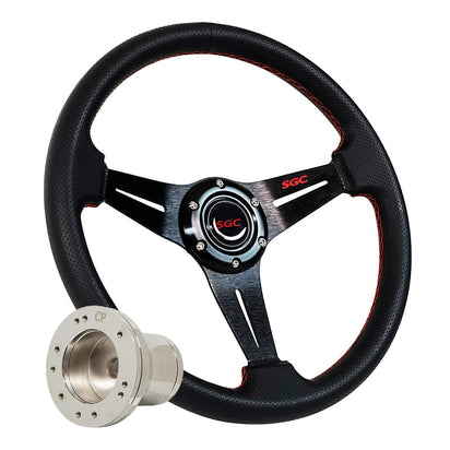 3-Spoke Slotted Golf Cart Steering Wheel - 13.5"⎮SGC® - GOLFCARTSTUFF.COM™