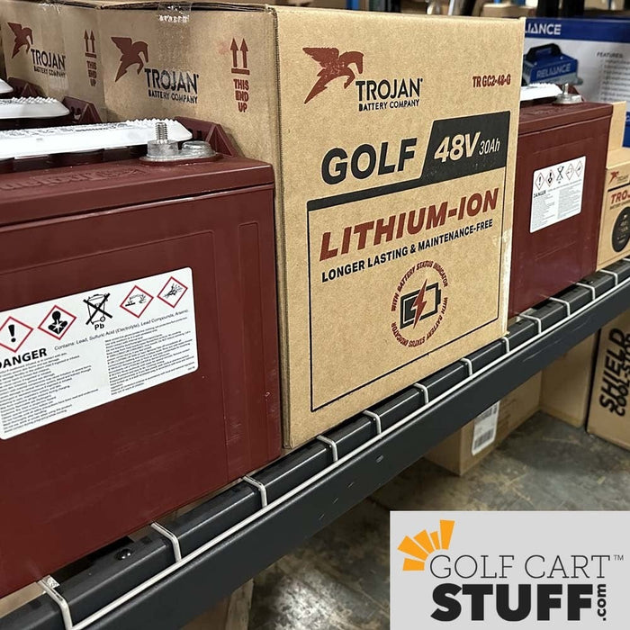 Trojan 12V Golf Cart Battery Combo: T-1275 (4 Pack, 48V) GOLFCARTSTUFF.COM Trojan 12V Golf Cart Battery Combo: T-1275 (4 Pack, 48V) GOLFCARTSTUFF.COM