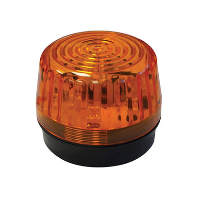 Low profile amber strobe light for golf carts.