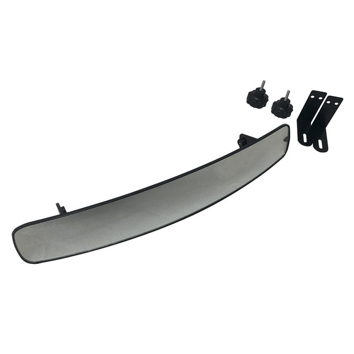Large convex golf cart rearview mirror assembly.