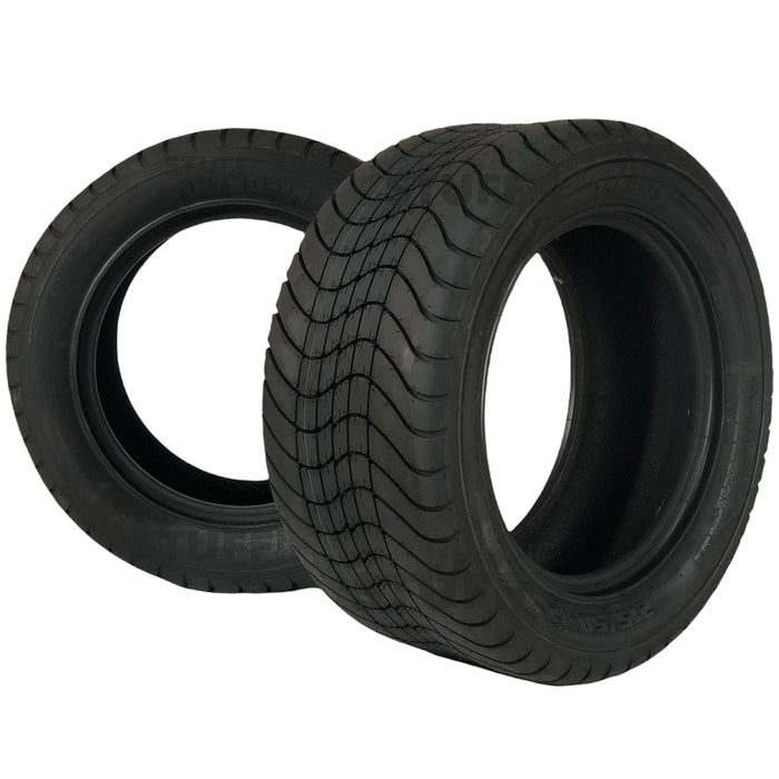 12" Black Steel Slotted Golf Cart Wheels (12"x7") and 20" Golf Cart Tires Combo - Set of 4 (Choose your tire!)