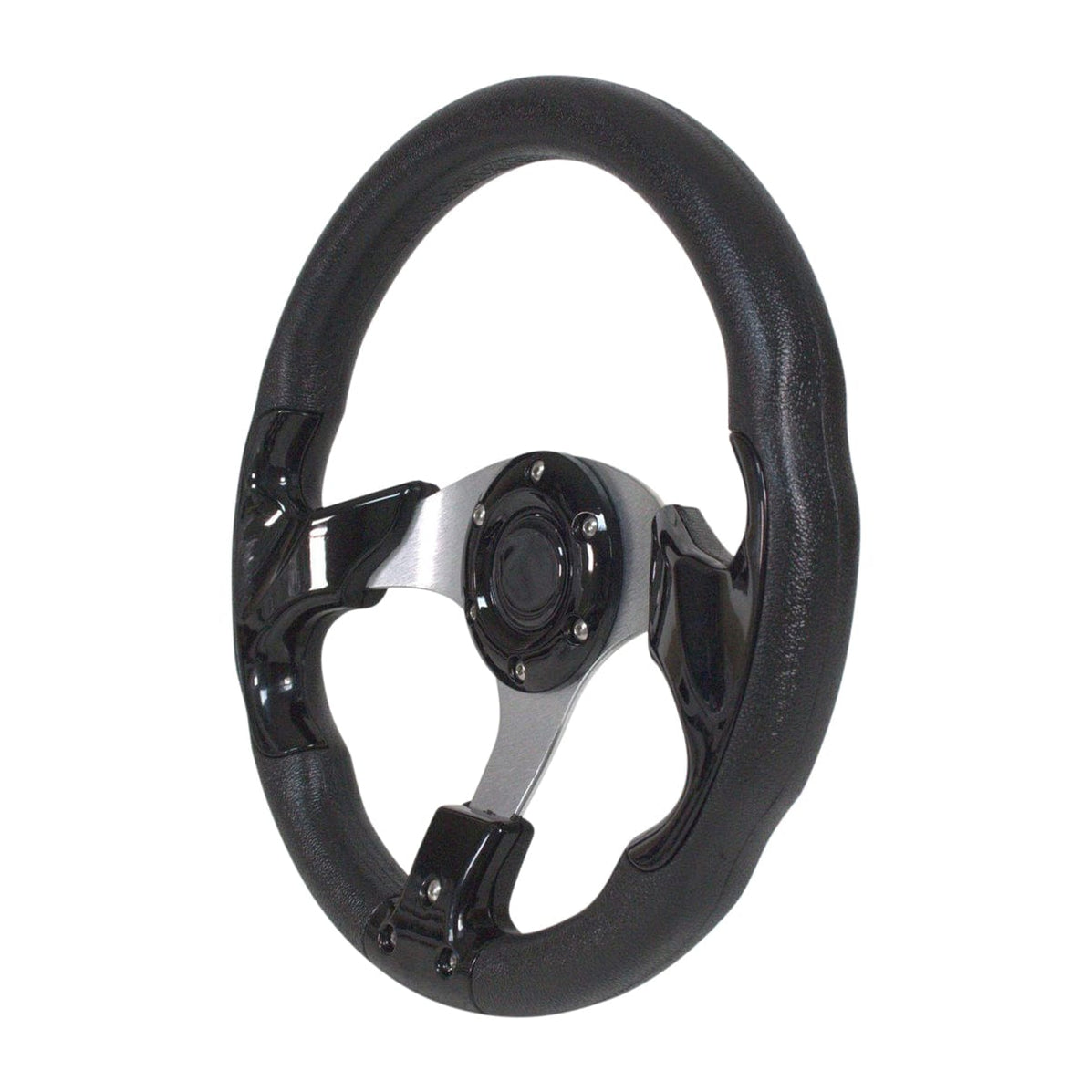 Black Classic Golf Cart Steering Wheel —