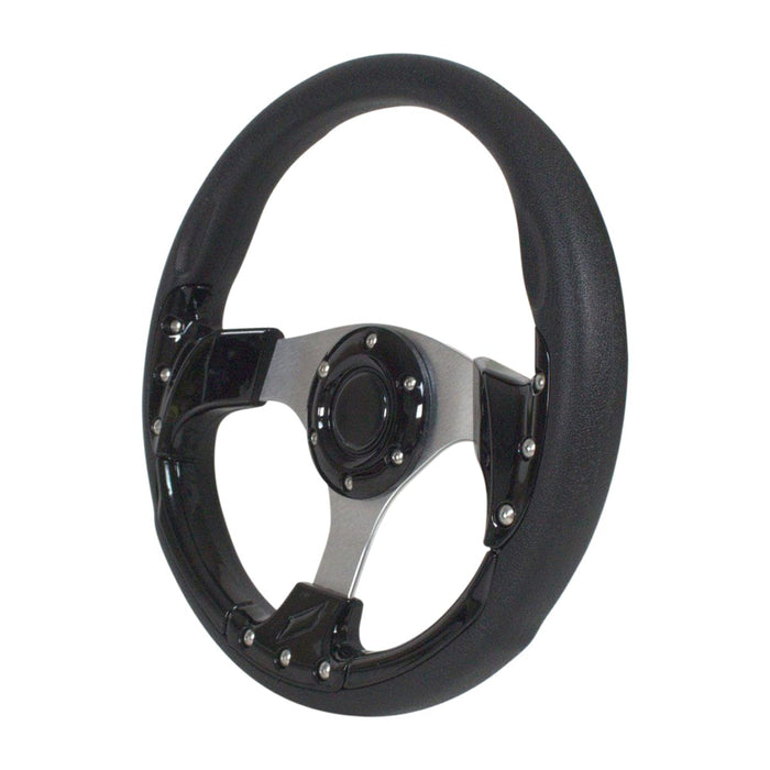 Black GTA2 Golf Cart Steering Wheel - GOLFCARTSTUFF.COM™
