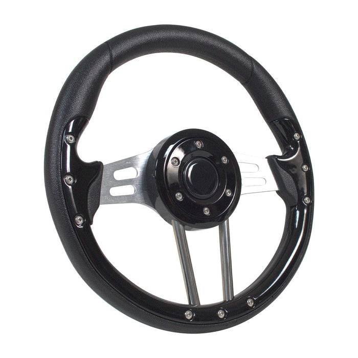 Black GTA3 Golf Cart Steering Wheel - GOLFCARTSTUFF.COM™