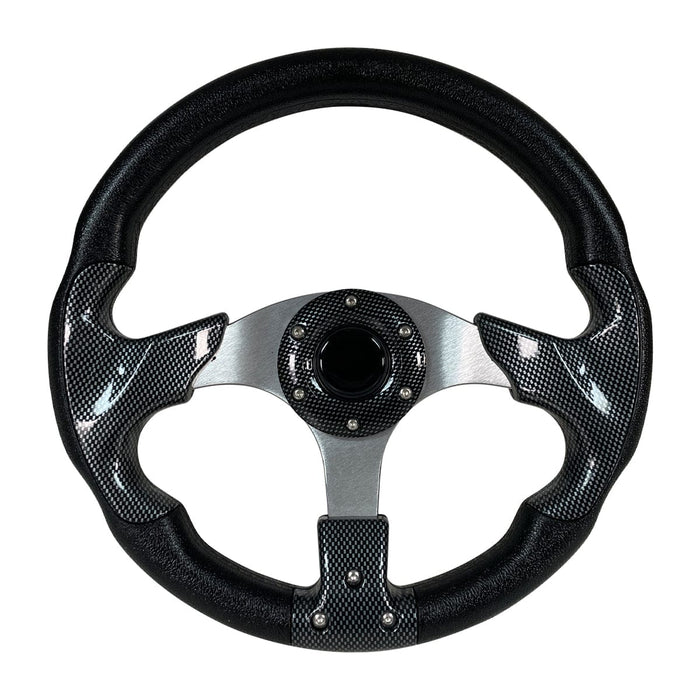 Carbon Fiber Classic Golf Cart Steering Wheel - GOLFCARTSTUFF.COM™