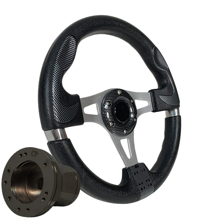 Carbon Fiber GTA1 Golf Cart Steering Wheel - GOLFCARTSTUFF.COM™