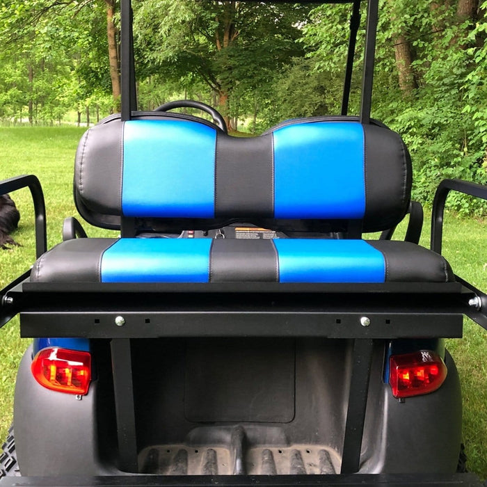 Custom Golf Cart Front Seat Replacement & Covers Set (Blue & White)