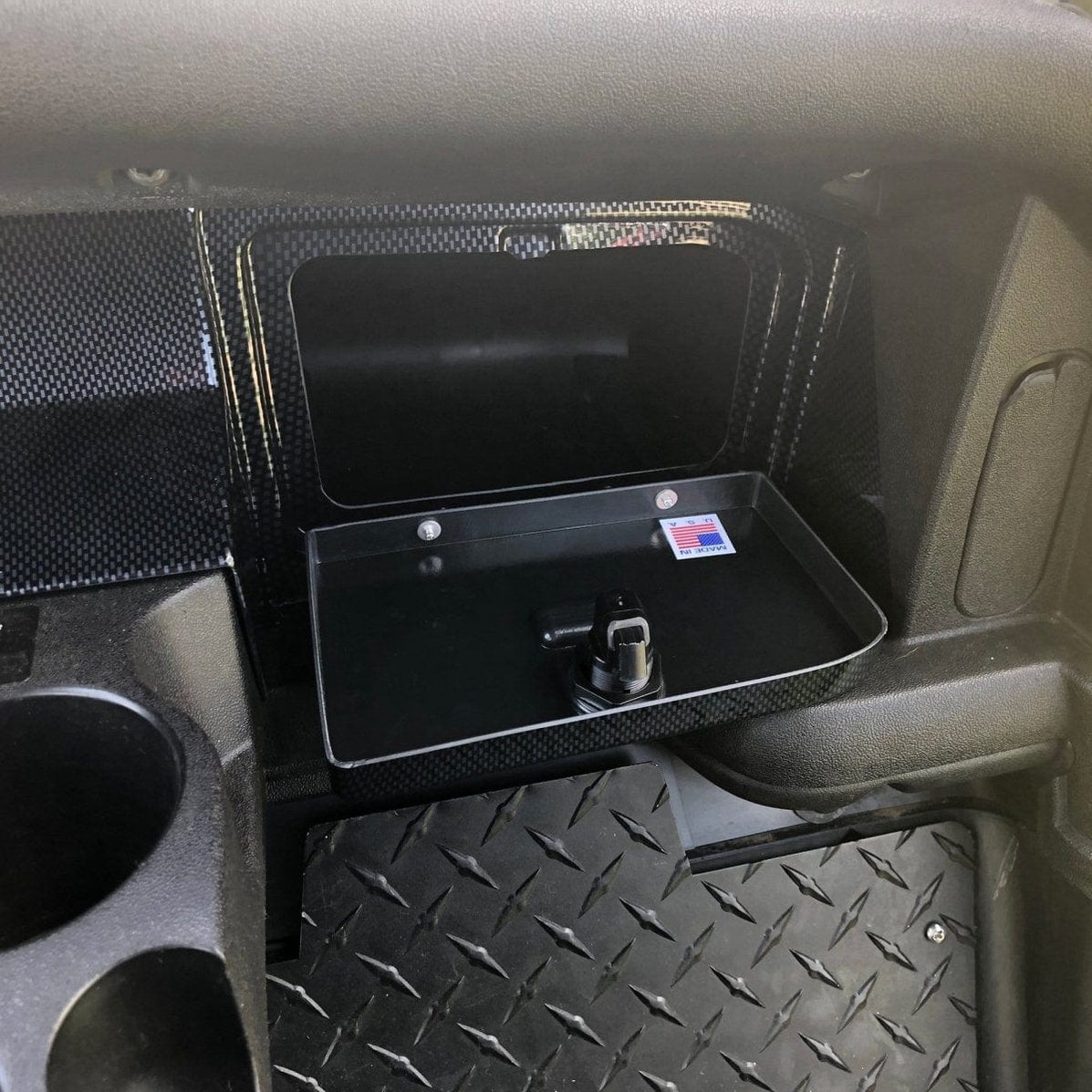 EZGO RXV Carbon Fiber Finish Dash with Locking Doors Fits 2008 and Up