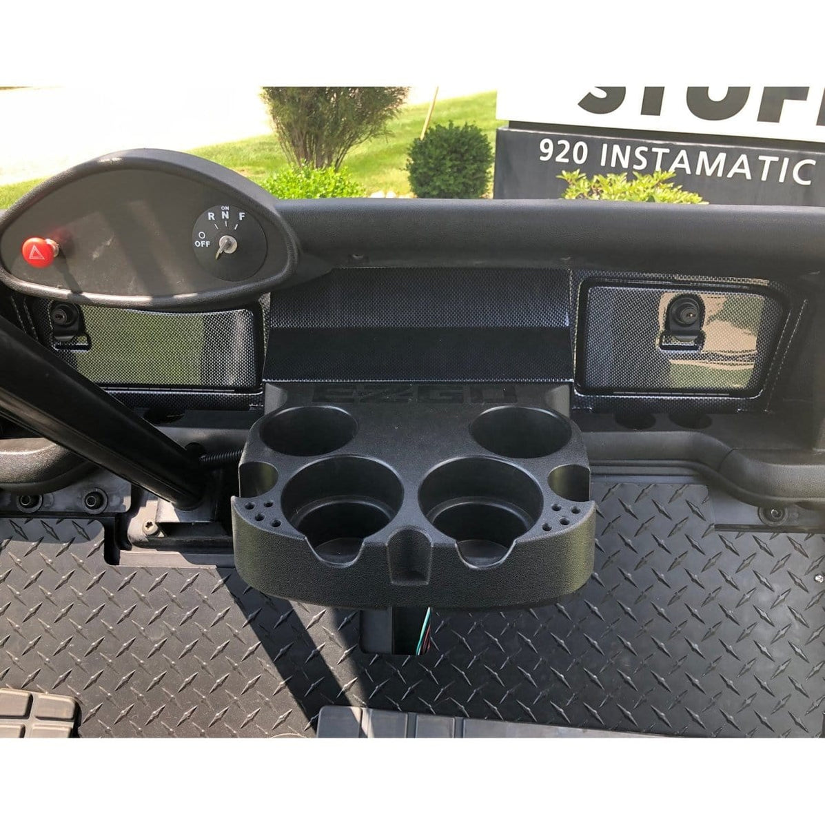EZGO RXV Carbon Fiber Finish Dash with Locking Doors Fits 2008 and Up