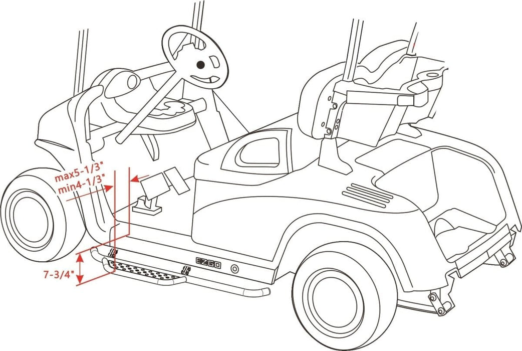 EZGO RXV Golf Cart Nerf Bars / Running Boards (set of 2