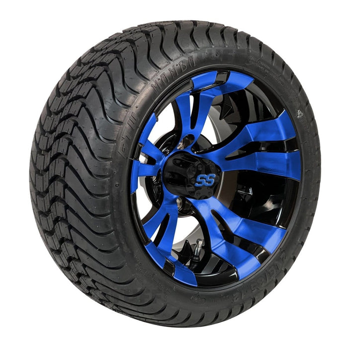 GCS™ 12" Vampire Golf Cart Wheels Colorway and 215/35-12 Low-Profile DOT Street & Turf Tires Combo - Set of 4 (Choose your tire!) - GOLFCARTSTUFF.COM™